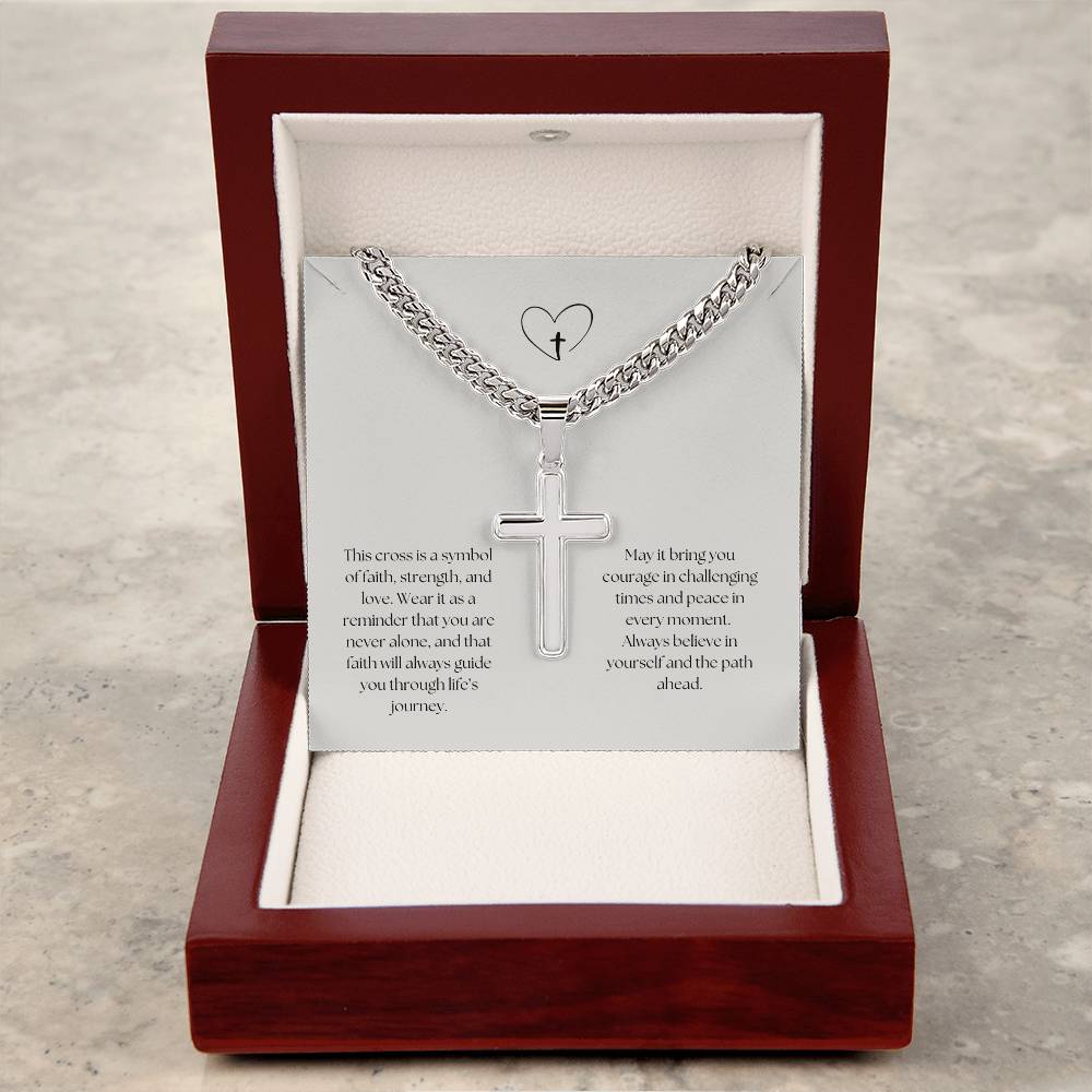 Faith - Cuban Chain Necklace with Cross