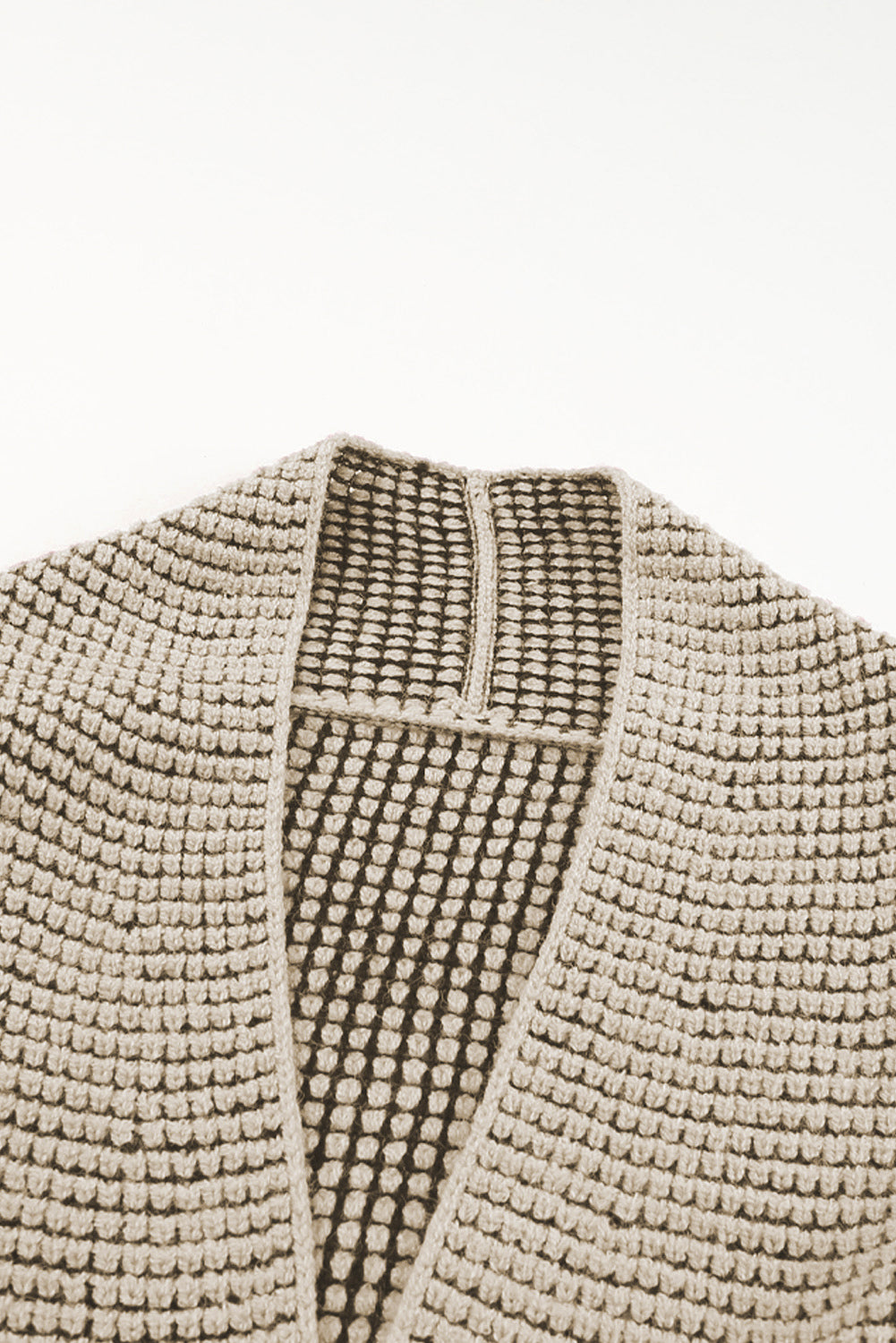 Black Chunky Knit Pockets Drop Sleeve Cardigan