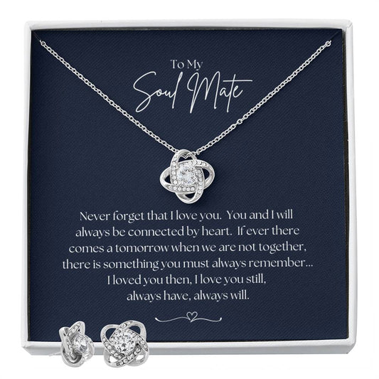 To My Soul Mate - Love Knot Necklace & Earring Set!